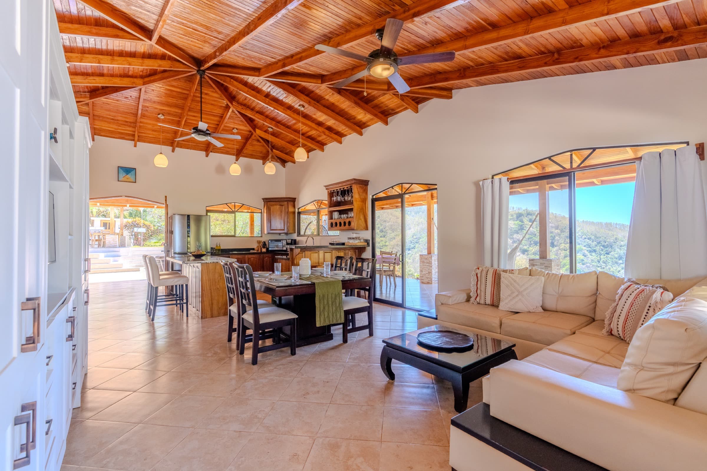 Interior of Mountain House, family villa in Chinampas, Guanacaste