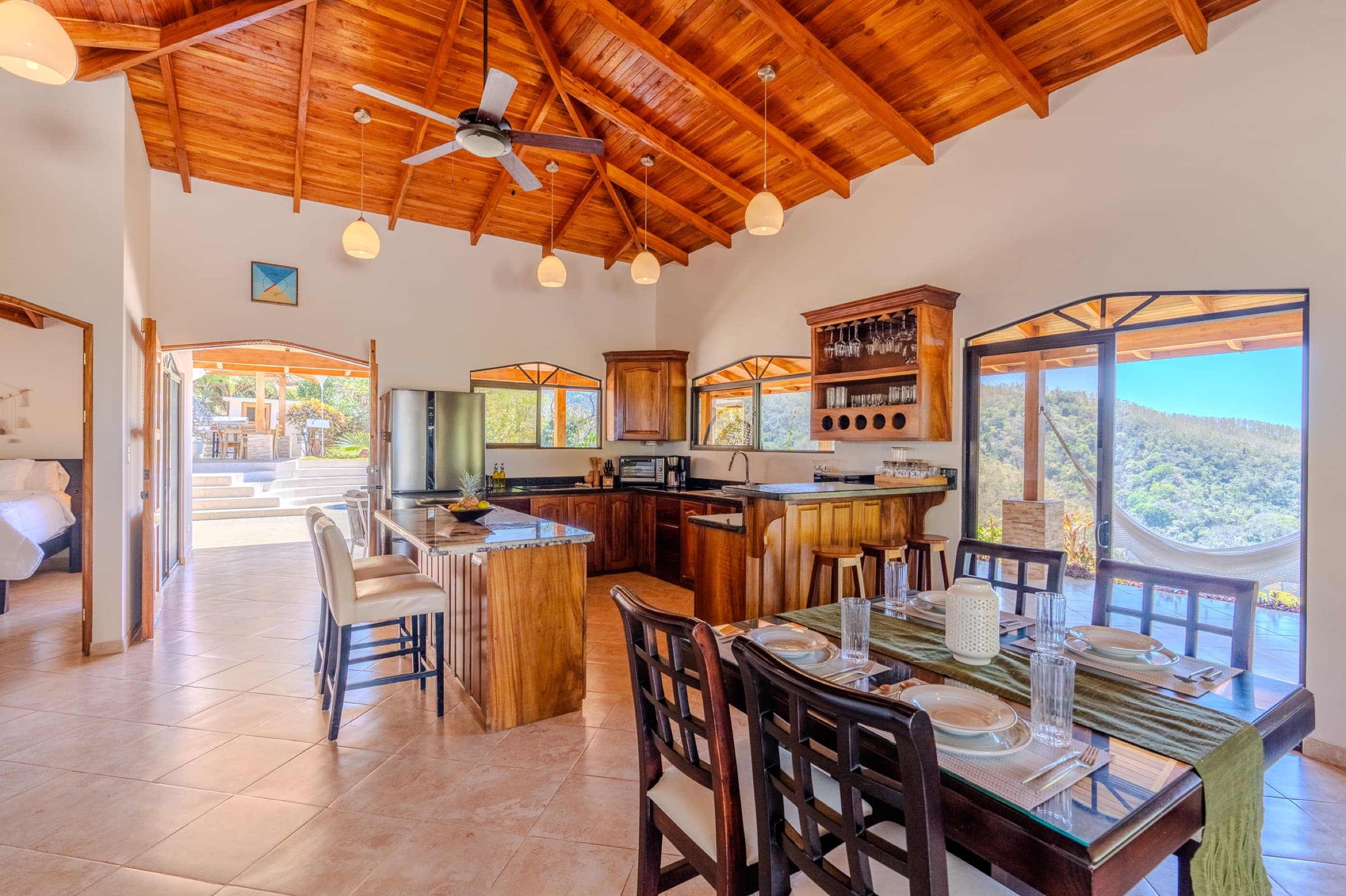 Kitchen at Mountain House, Hacienda Chinampas farm stay
